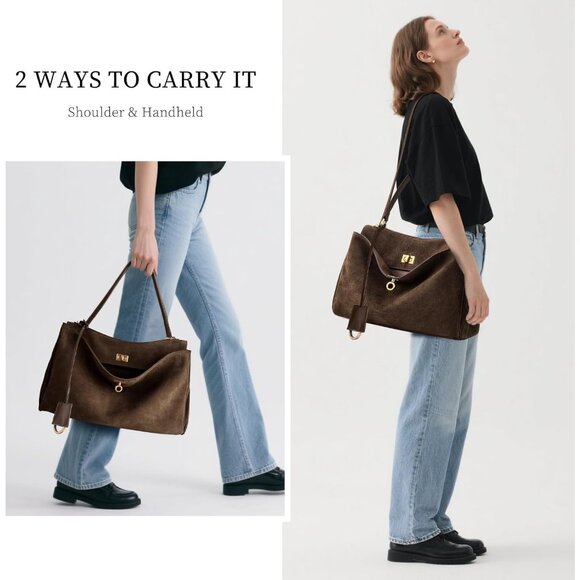 Spacious Genuine Leather Purse with Adjustable Strap: Perfect for Travel & Style - Picture 2 of 7